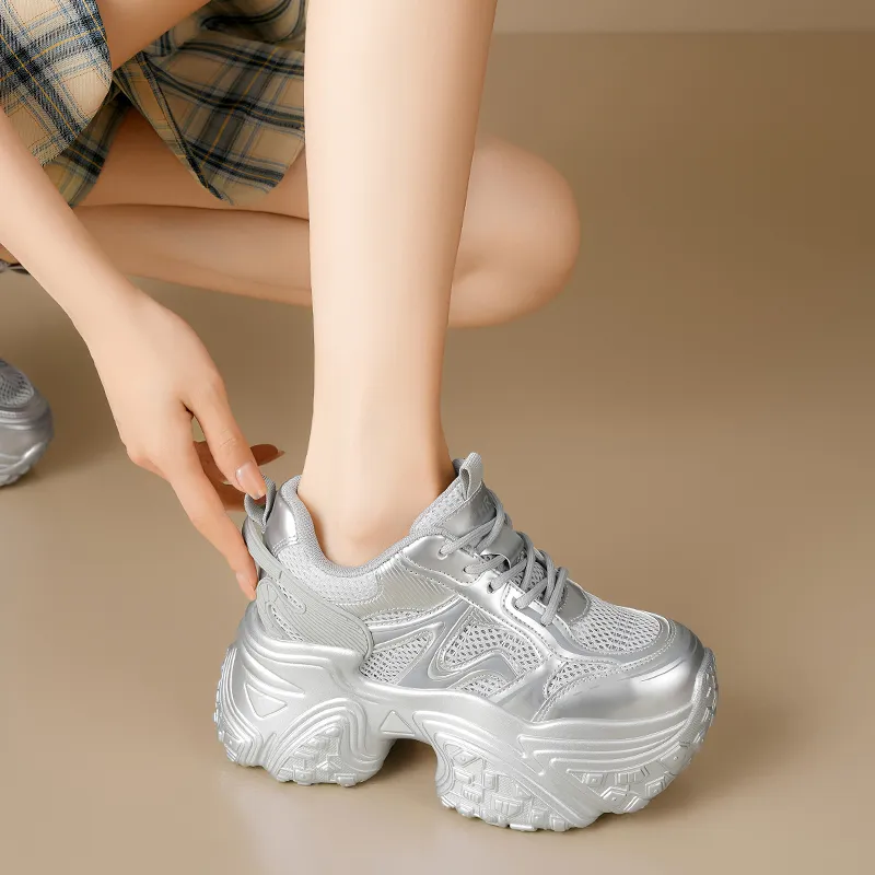 ZHR Baby's Breath Abrasion Resistant Breathable Low Top Chunky Sneakers Women's-3