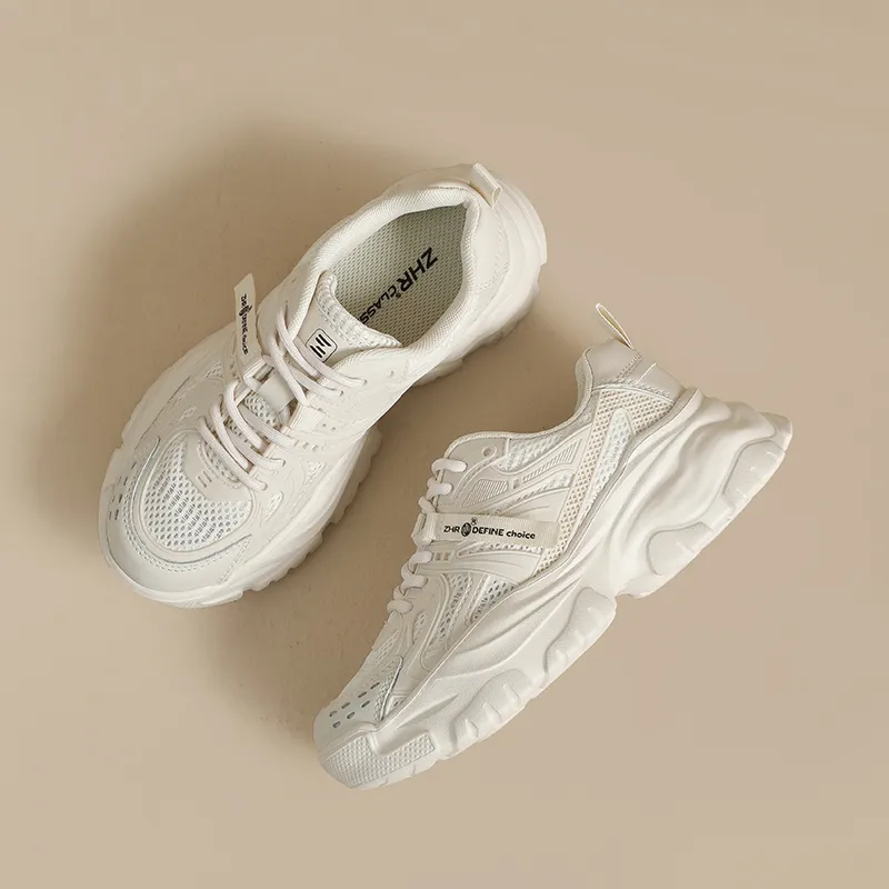 ZHR Wheat Abrasion Resistant Breathable Low Top Chunky Sneakers Women's-4