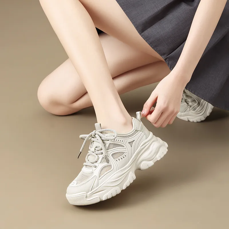 ZHR Wheat Cushioning, Breathable, Lightweight Coverage Low Top Chunky Sneakers Women's-7