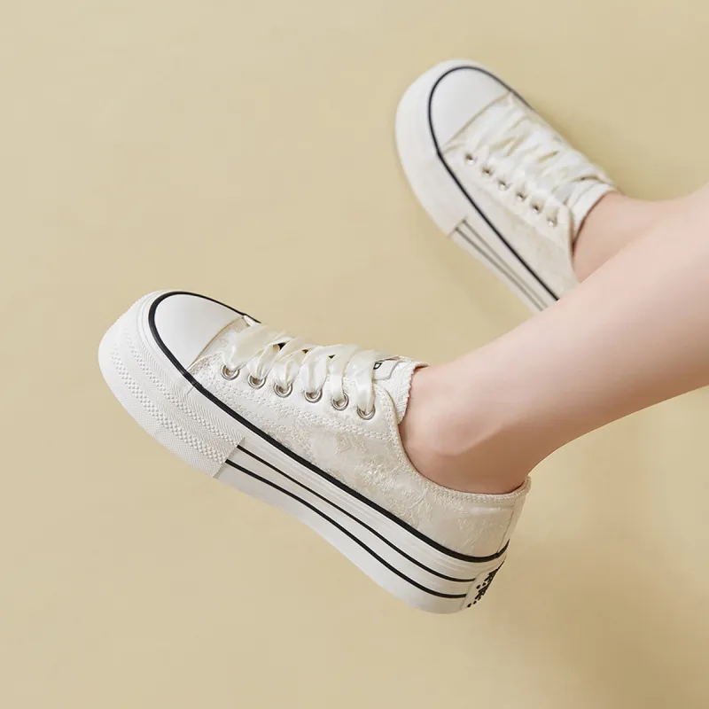 ZHR Height Increasing Low Top Canvas Shoes Women's-5