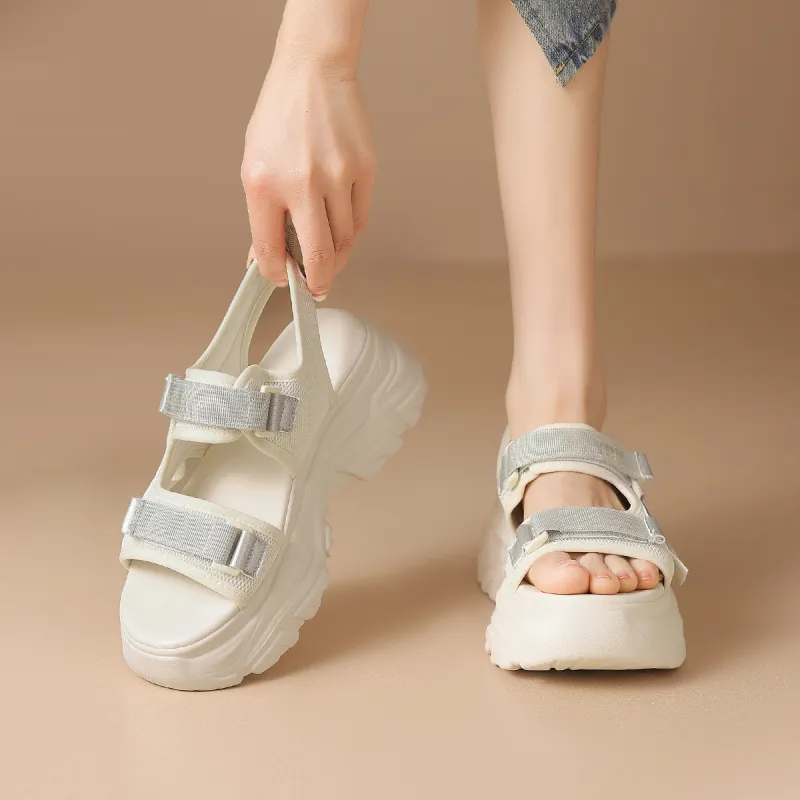ZHR Beach Sandals Women's Beige, Gray Pink-5