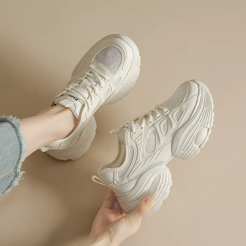 ZHR Small Round Pendant Cushioning, Wear Resistant Low Top Chunky Sneakers Women's-3