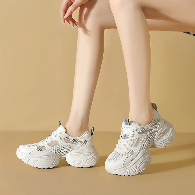 ZHR Small Round Pendant Coverage Abrasion Resistant Low Top Chunky Sneakers Women's-2