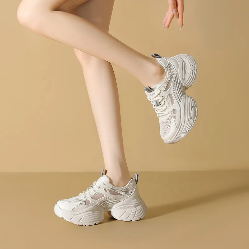 ZHR Small Round Pendant Coverage Abrasion Resistant Low Top Chunky Sneakers Women's-3