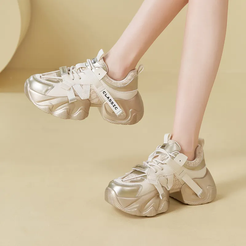 ZHR Cushioning And Breathable Low Top Chunky Sneakers Women's-8