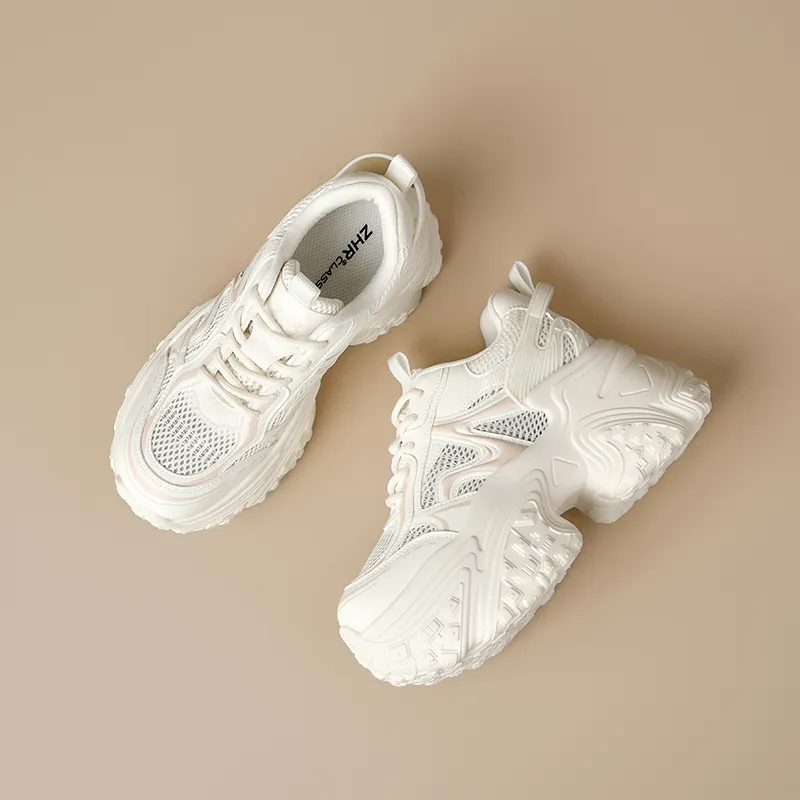 ZHR Baby's Breath Abrasion Resistant Breathable Low Top Chunky Sneakers Women's-7