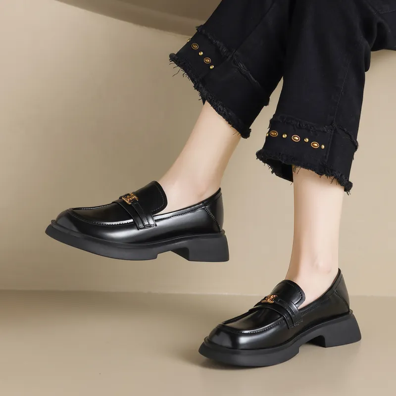 ZHR Loafers 4cm Women's Bright Black-3