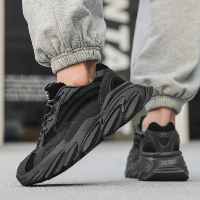 ZHR Black Warrior Cushioning Anti-Slip And Wear-Resistant Height Increasing Low-Top Chunky Sneakers Men's-10