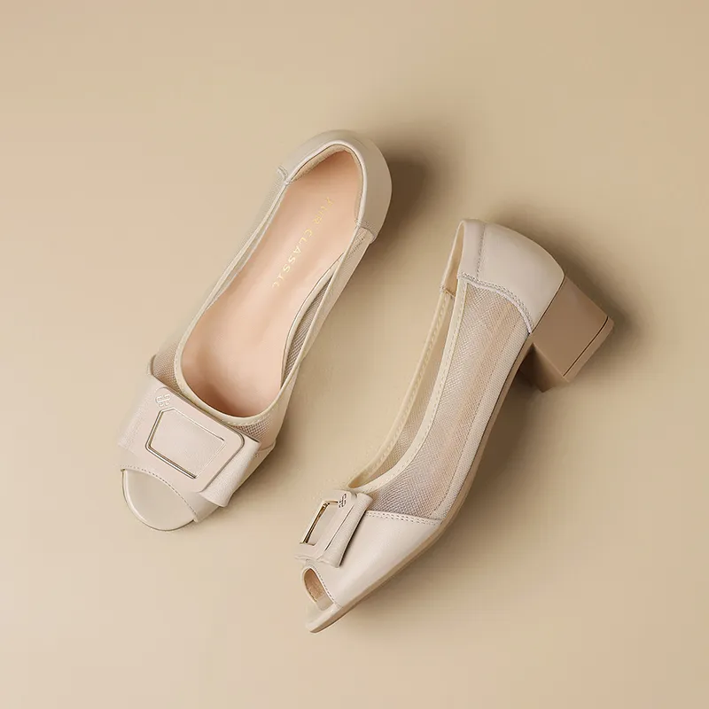 ZHR Chunky Heel High Heels Women's-13