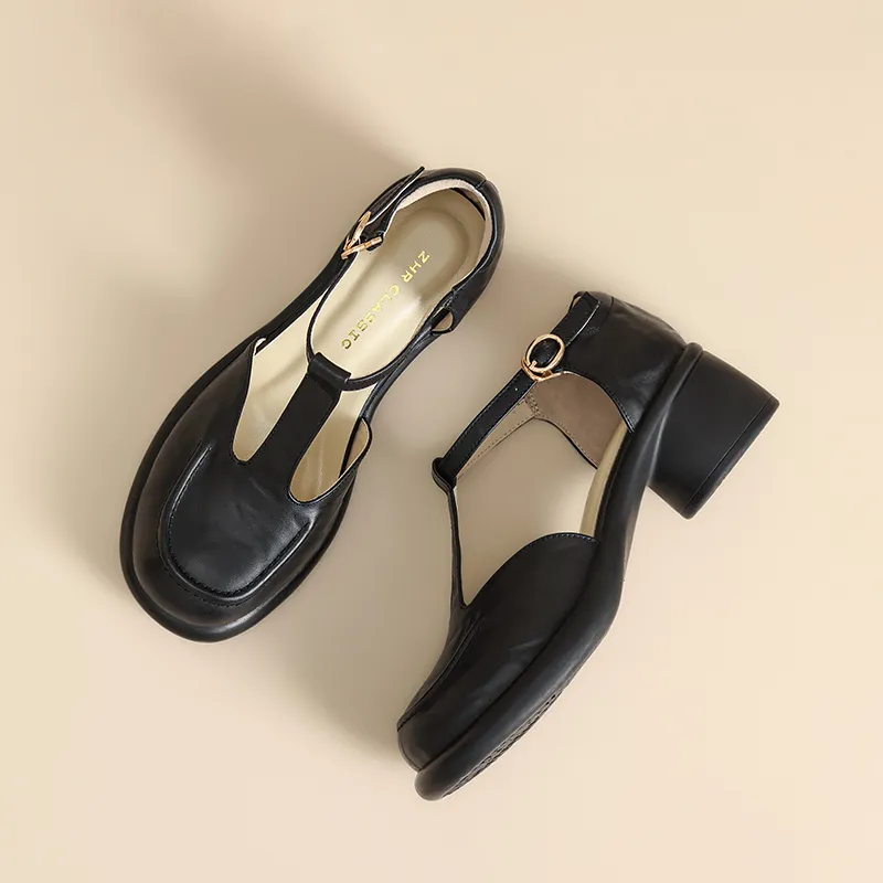 ZHR Chunky Heel High Heels Women's-11
