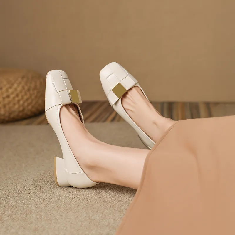 ZHR Chunky Heel High Heels 3cm Women's-4