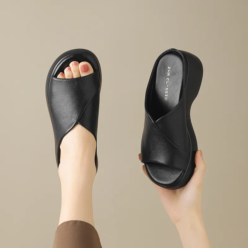 ZHR PU Polyurethane Odor Resistant Slide Slippers Women's-4