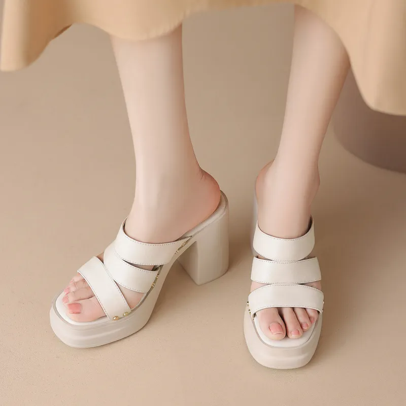 ZHR Stud Abrasion-Resistant Slide Slippers Women's-4