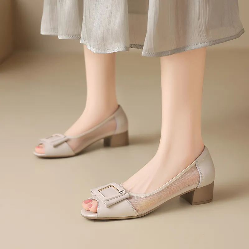 ZHR Chunky Heel High Heels Women's-12