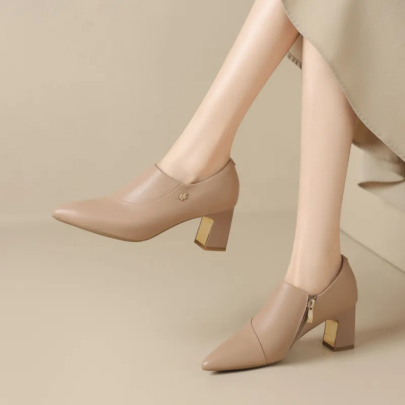 ZHR Chunky Heel High Heels 6.5cm Women's-11