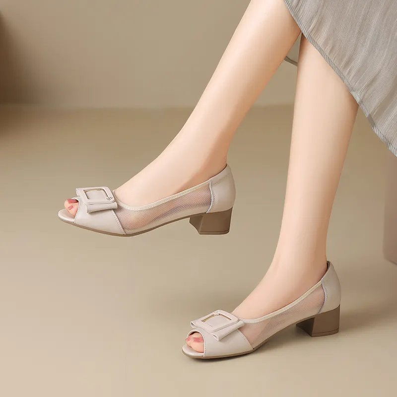 ZHR Chunky Heel High Heels Women's-10