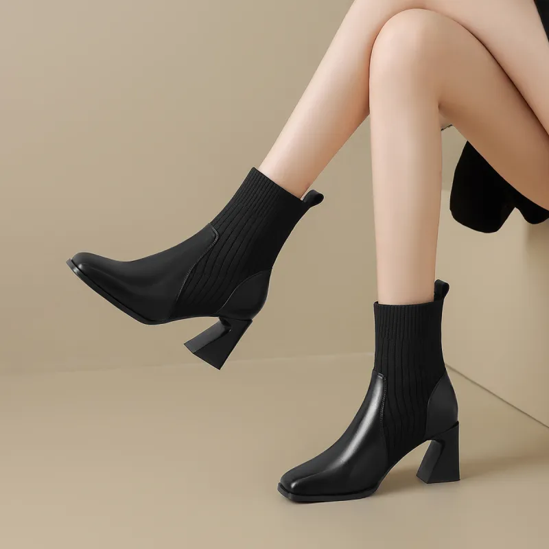 ZHR Ankle Boots Women's Black/Brown-1