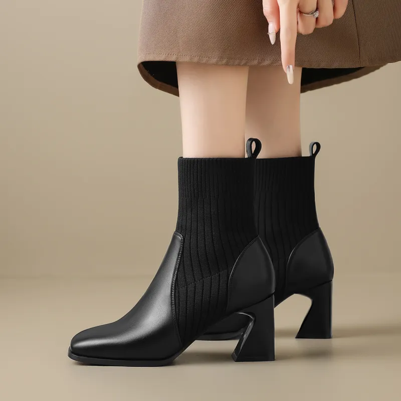 ZHR Ankle Boots Women's Black/Brown-14