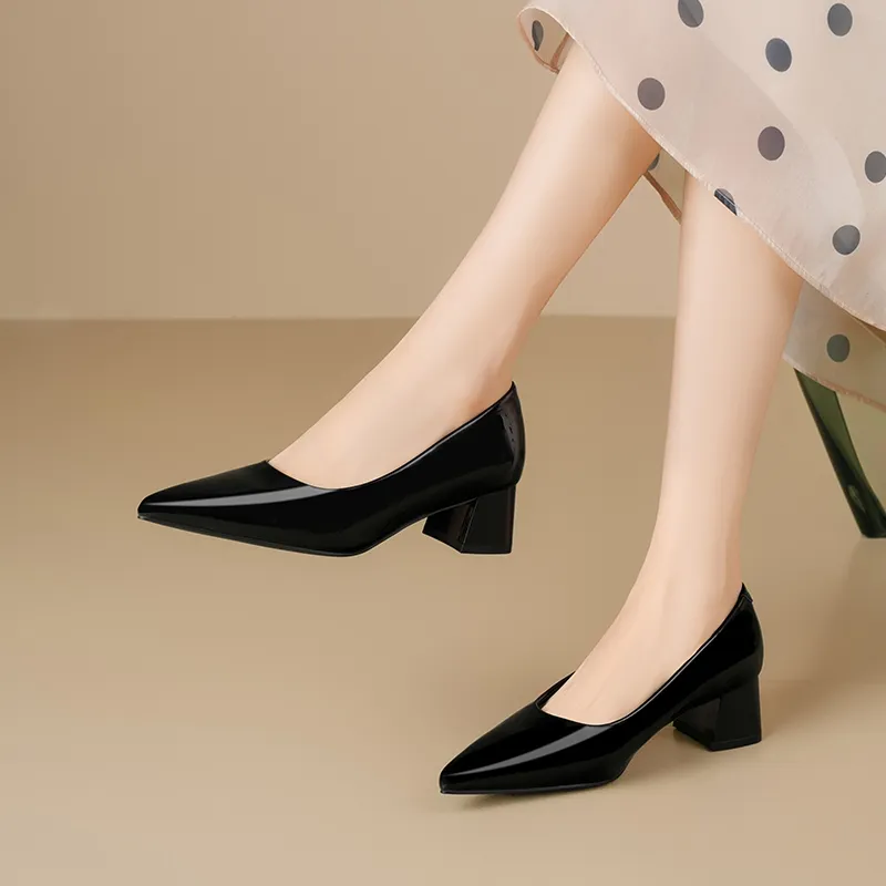 ZHR Chunky Heel High Heels Women's-4