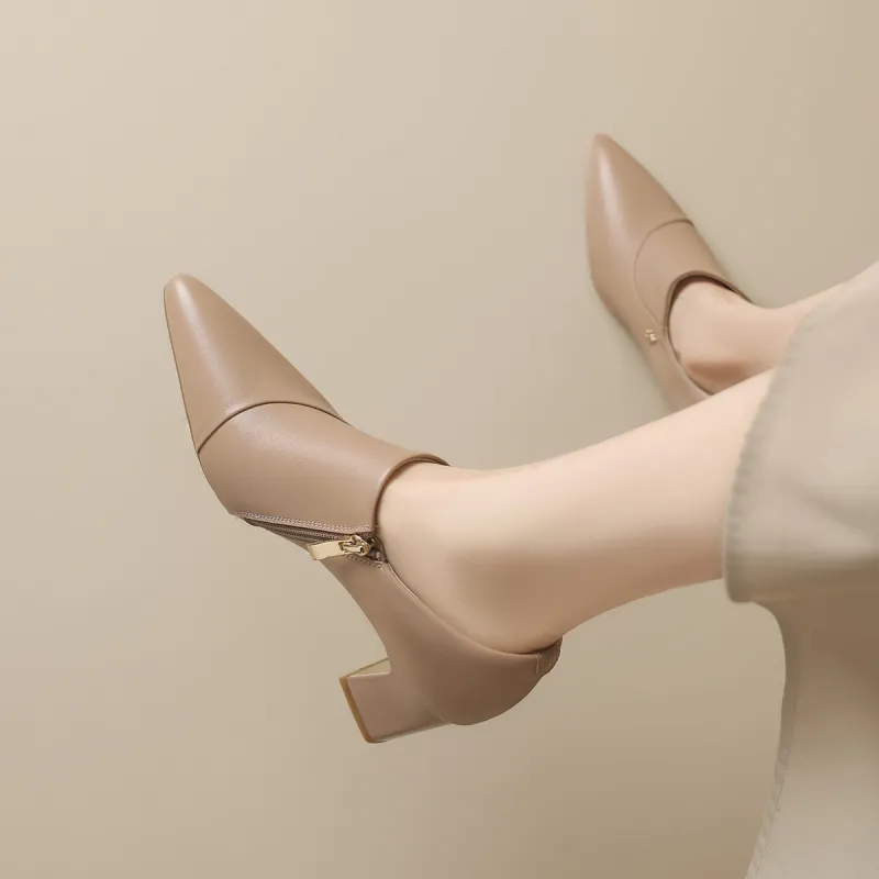 ZHR Chunky Heel High Heels 6.5cm Women's-10