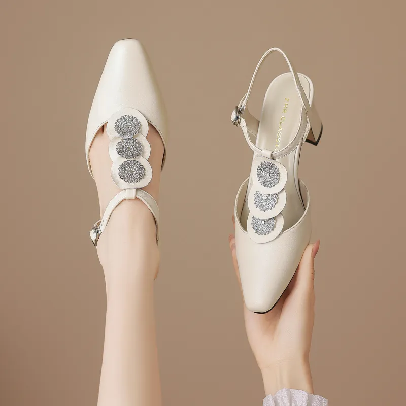 ZHR Chunky Heel High Heels 6cm Women's-14