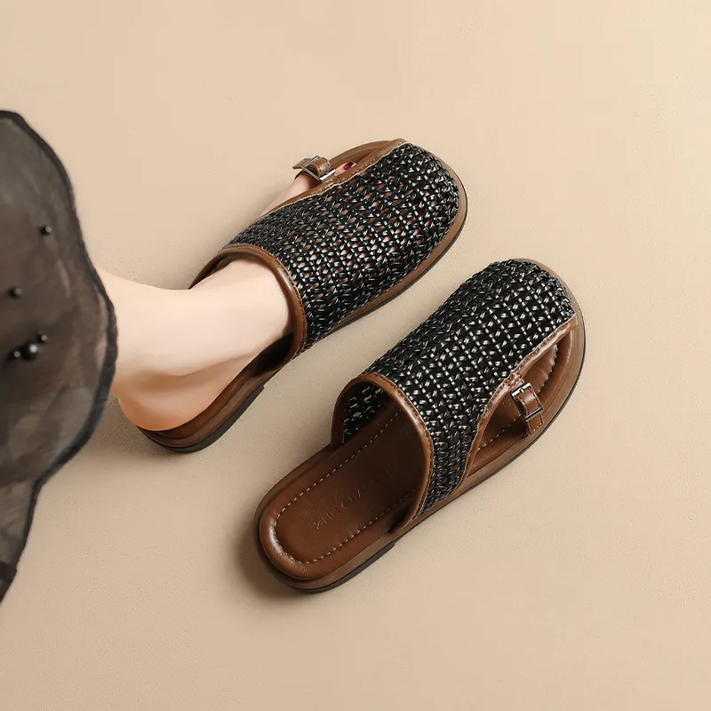 ZHR Rubber Sole Slip Resistant Closed Toe Slippers Women's-4