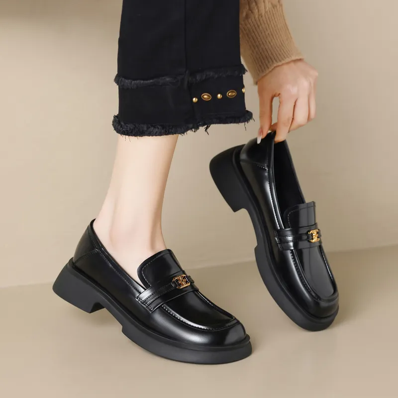 ZHR Loafers 4cm Women's Bright Black-2