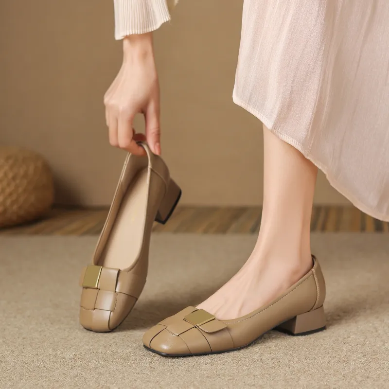 ZHR Chunky Heel High Heels 3cm Women's-9