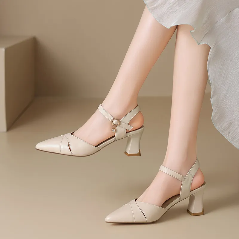 ZHR High Heels Women's Beige, Black-10