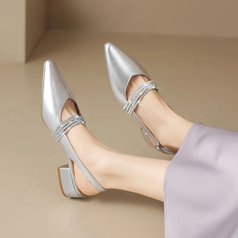 ZHR Chunky Heel High Heels 3.5cm Women's-12