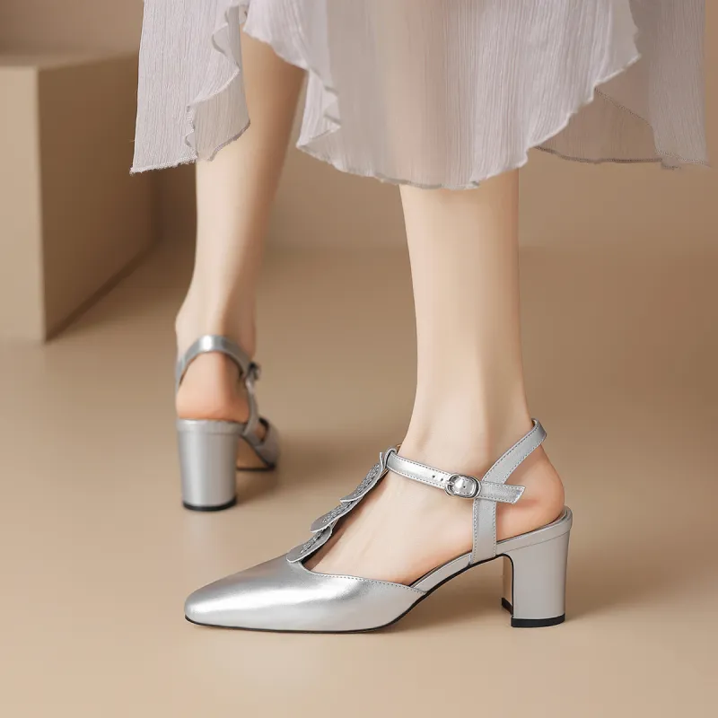 ZHR Chunky Heel High Heels 6cm Women's-5