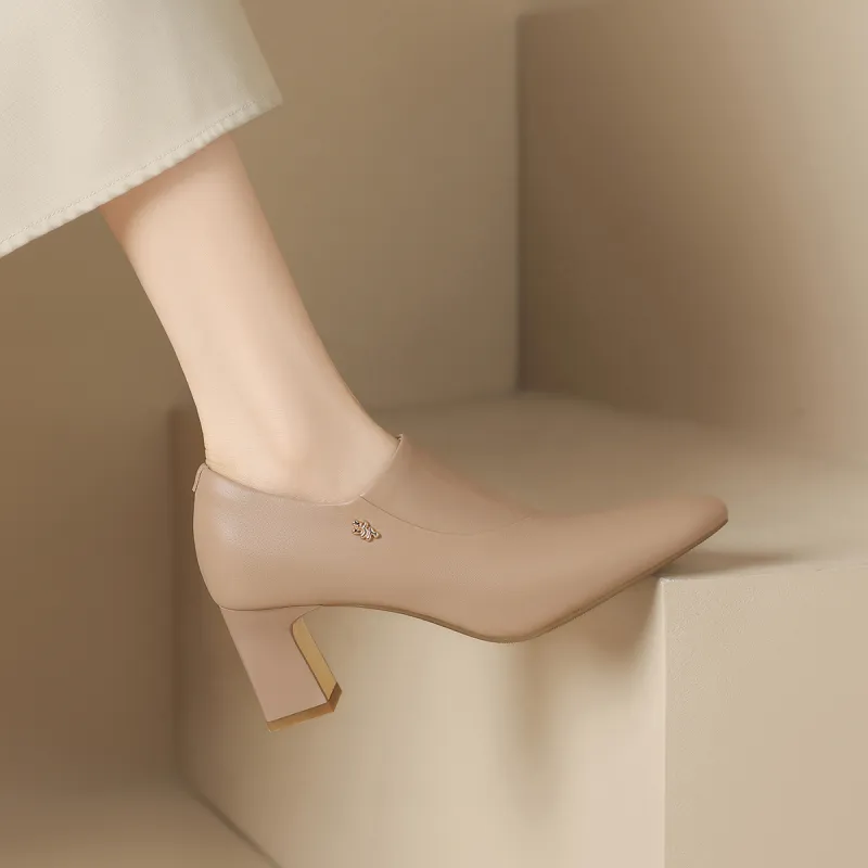 ZHR Chunky Heel High Heels 6.5cm Women's-12