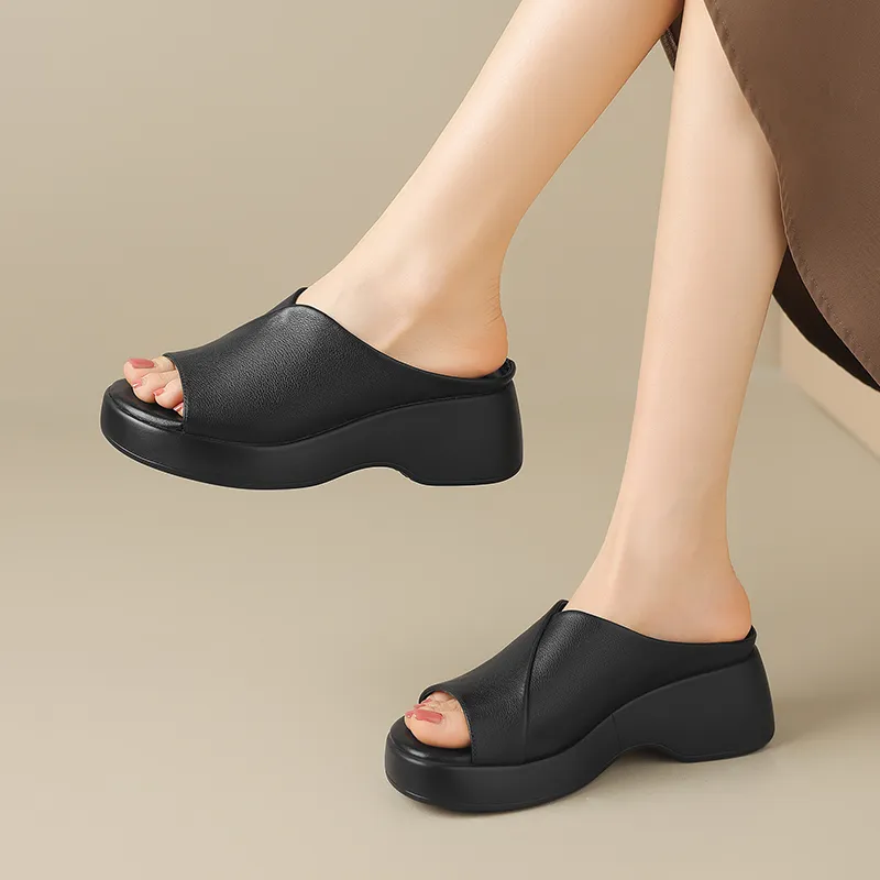 ZHR PU Polyurethane Odor Resistant Slide Slippers Women's-5