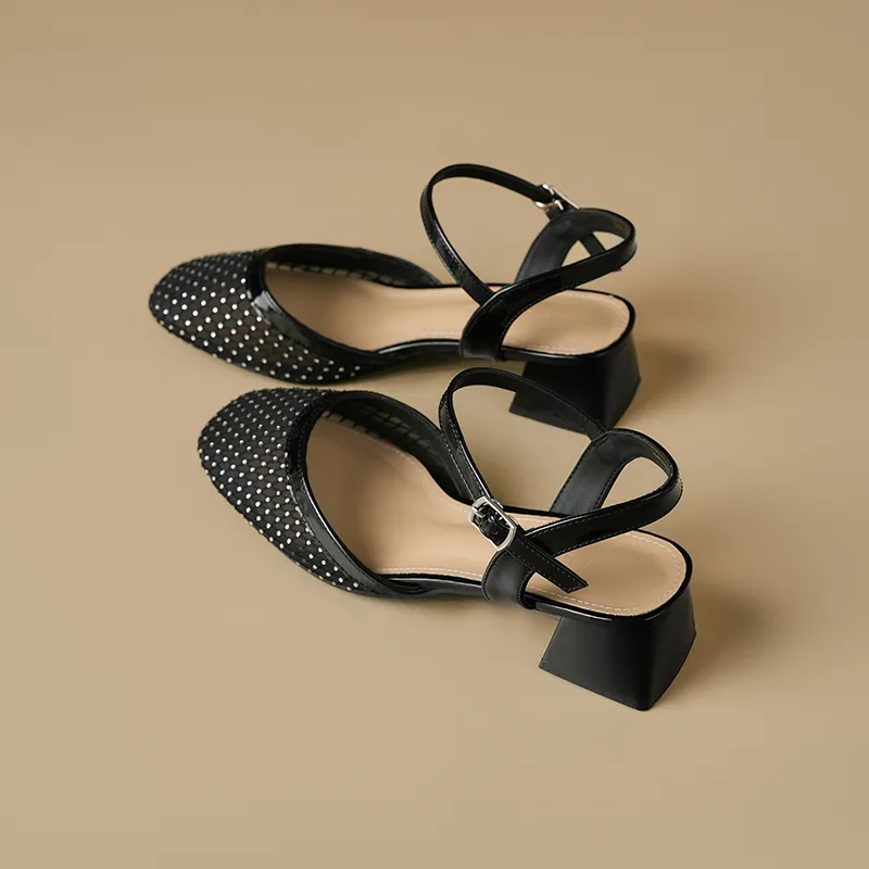ZHR Chunky Heel High Heels Women's-2