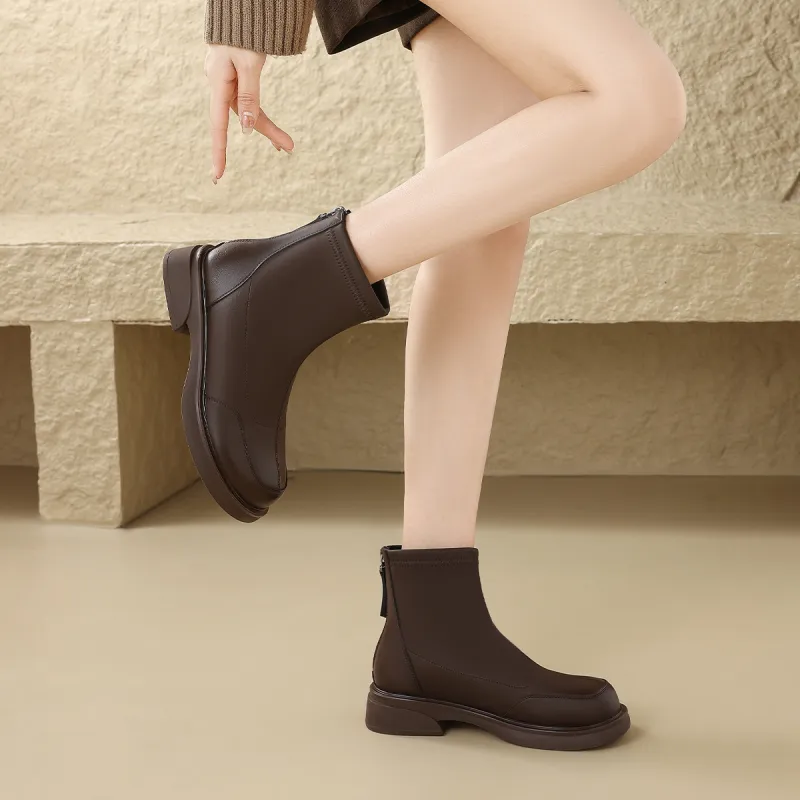 ZHR Ankle Boots Women's Black/Brown-12