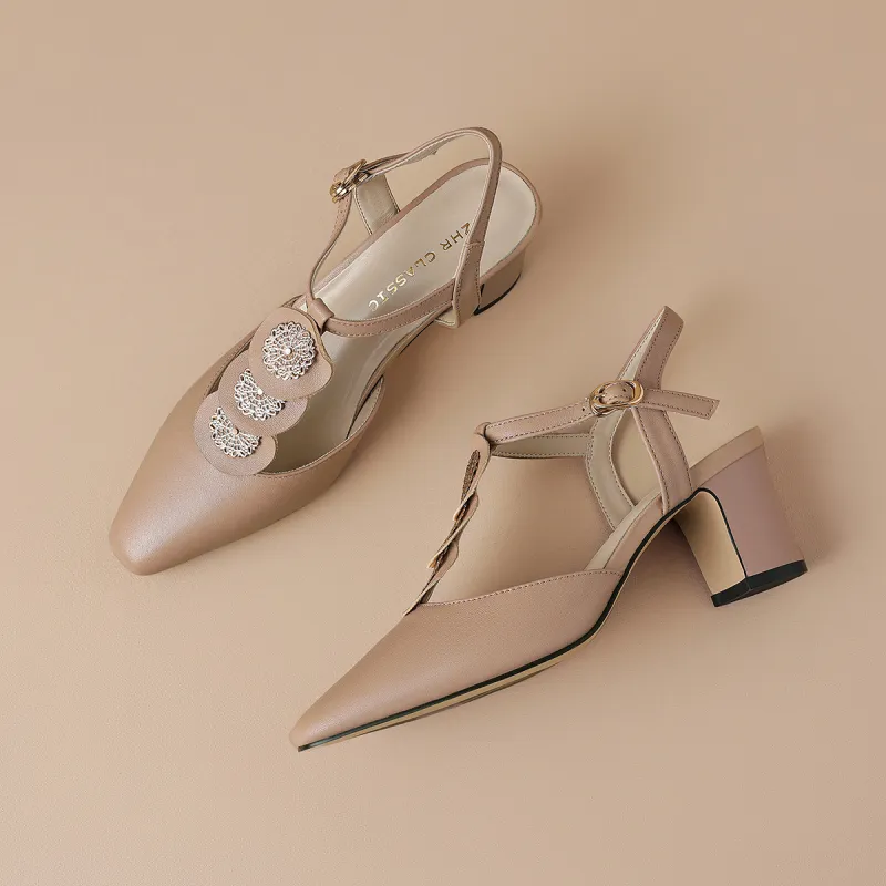 ZHR Chunky Heel High Heels 6cm Women's-23