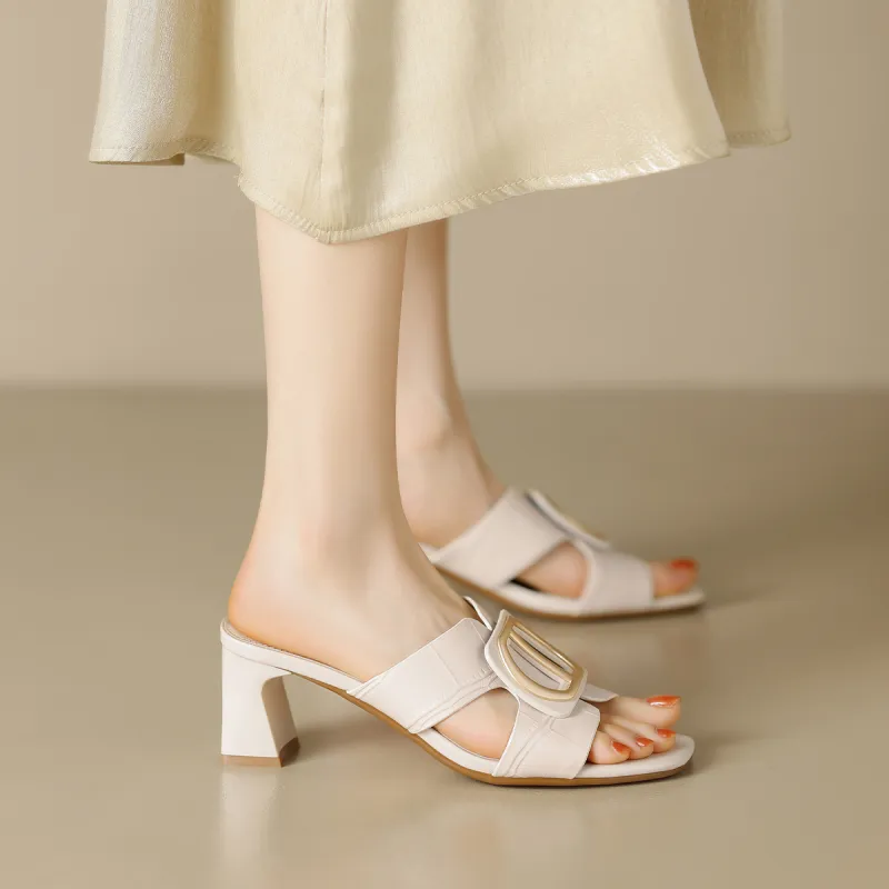 ZHR Slide Slippers Women's Beige, Black, Nude-5