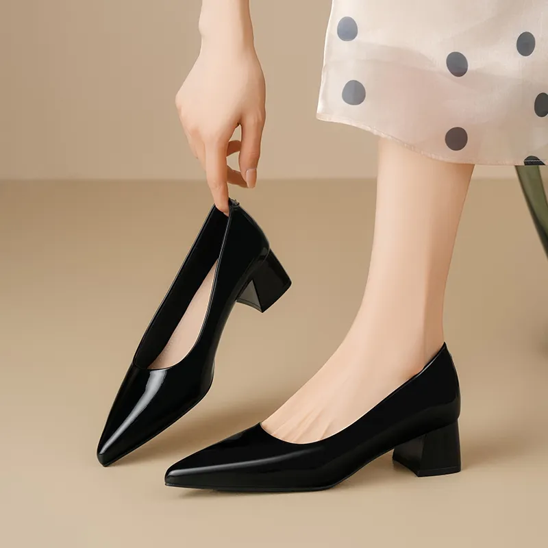 ZHR Chunky Heel High Heels Women's-3