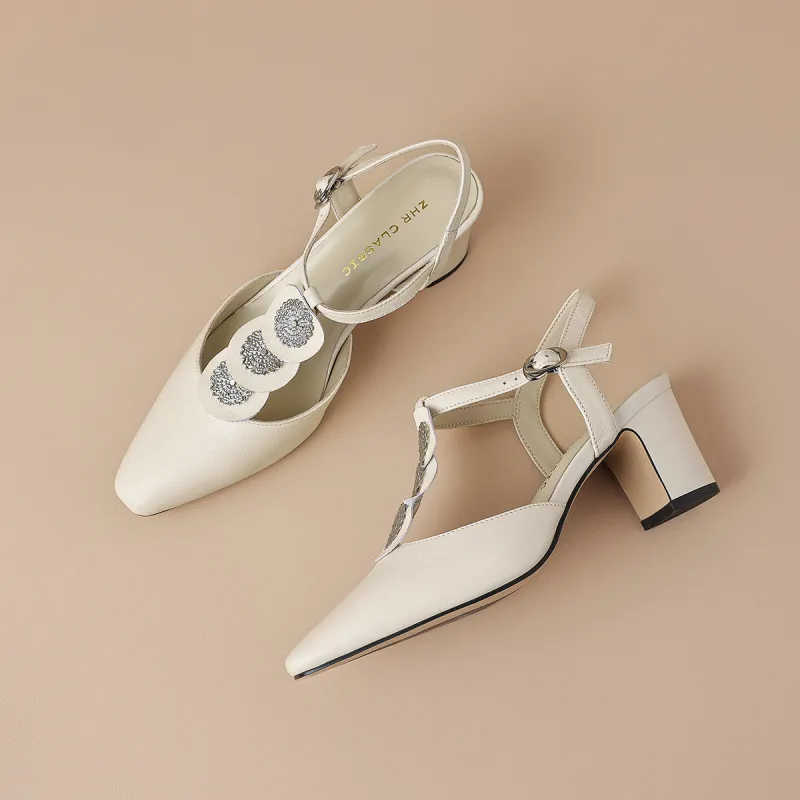 ZHR Chunky Heel High Heels 6cm Women's-15