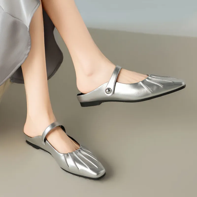 ZHR Vibram Sole Metal Odor Resistant Abrasion Resistant Slip Resistant Wrap toe Slippers Women's-5