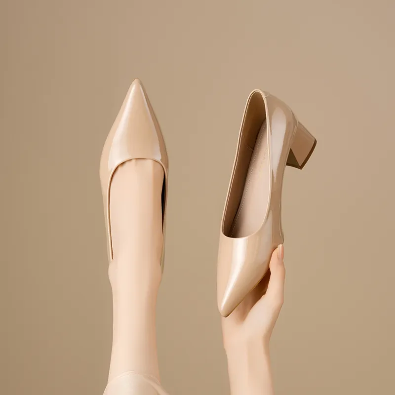 ZHR Chunky Heel High Heels Women's-17