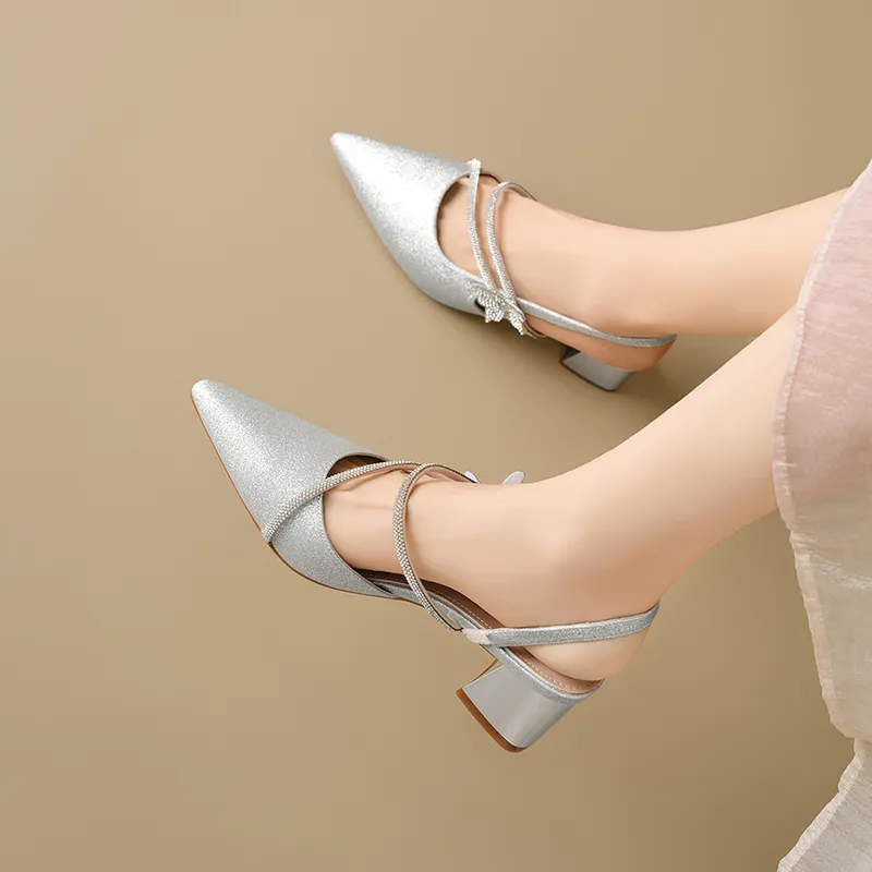 ZHR Chunky Heel High Heels 4.5cm Women's-5