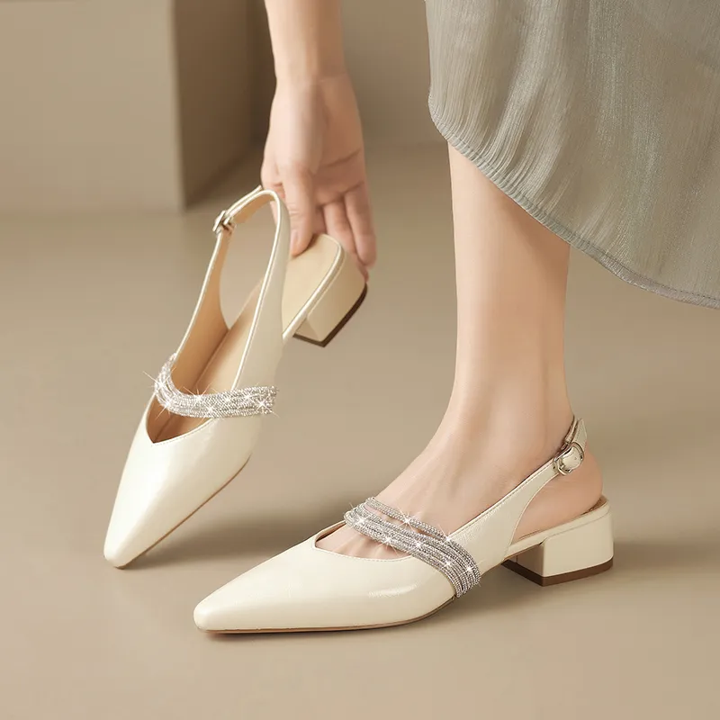 ZHR Chunky Heel High Heels 3.5cm Women's-2