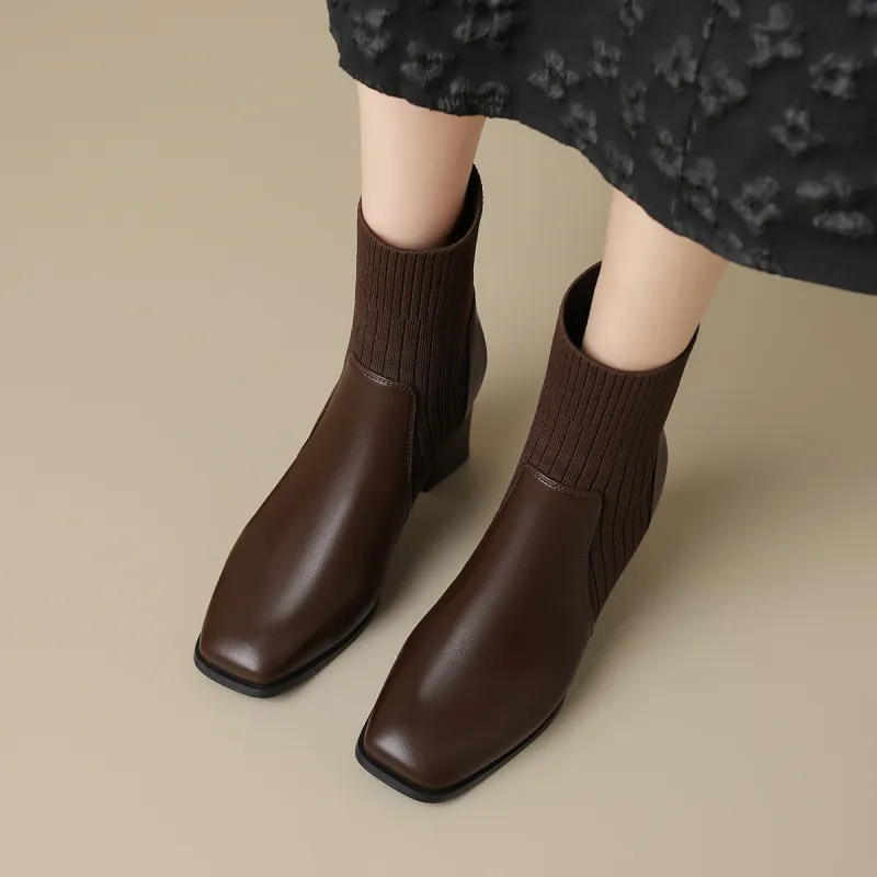 ZHR Ankle Boots Women's Black/Brown-9