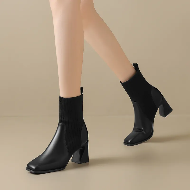 ZHR Ankle Boots Women's Black/Brown-3