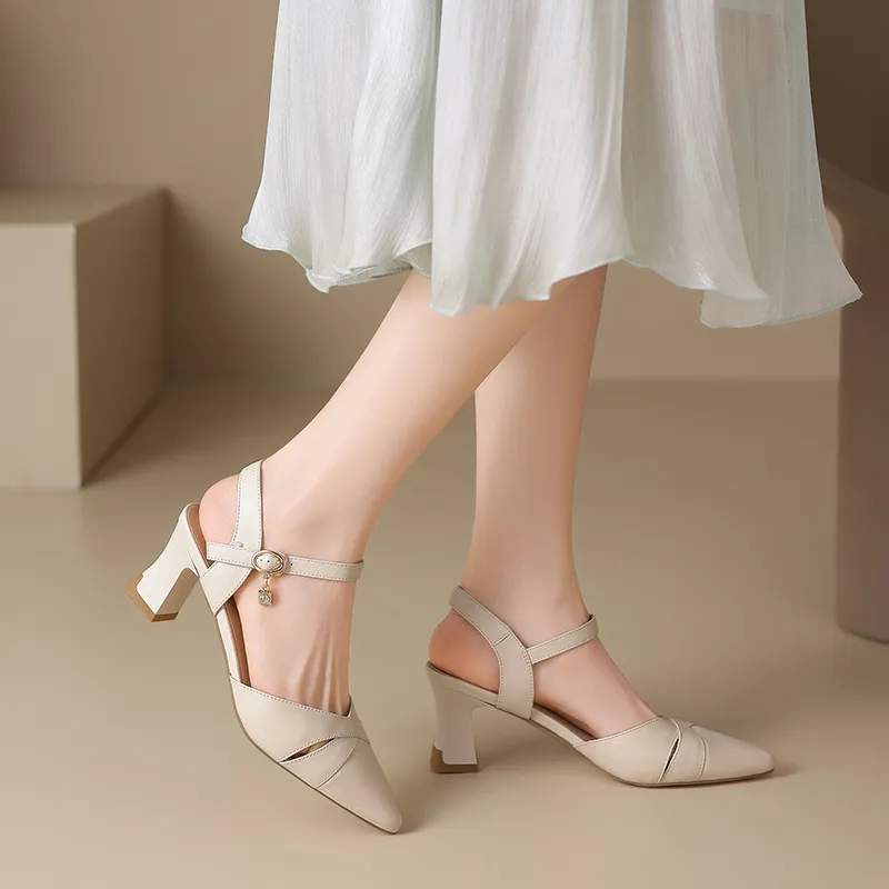 ZHR High Heels Women's Beige, Black-11