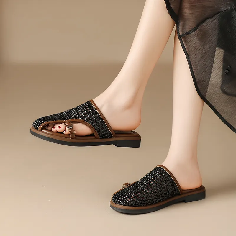 ZHR Rubber Sole Slip Resistant Closed Toe Slippers Women's-3