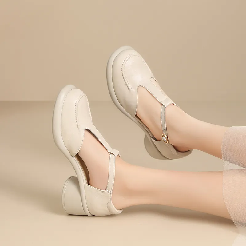 ZHR Chunky Heel High Heels Women's-4