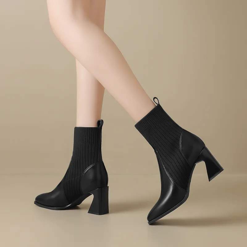 ZHR Ankle Boots Women's Black/Brown-2