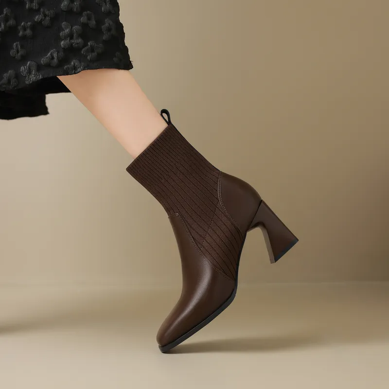 ZHR Ankle Boots Women's Black/Brown-23